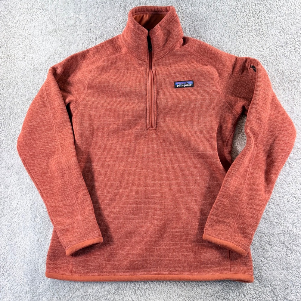 Patagonia Better Sweater Quarter Zip Pullover Fleece Hiking Mens Small Orange